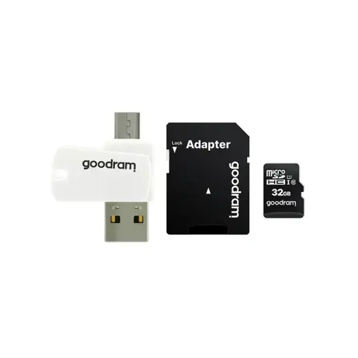 GOODRAM Memory MicroSD Card All in one - 32GB with adapter UHS I CLASS 10 100MB/s + reader Фото num