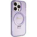 Guess Ring Stand Script Glitter MagSafe case for iPhone 15 Pro - purple — Foto 4