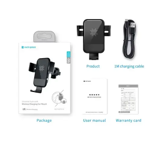 Rock Magnetic gravity car holder EDZ-03 induction to air vent black Photo