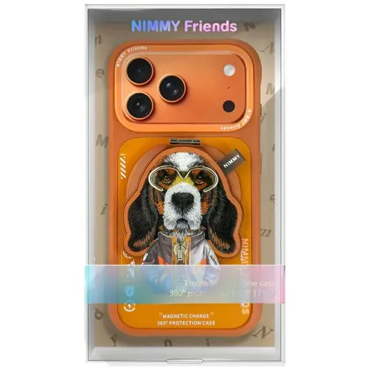 Etui Nimmy Cool&Cute 2.0 Dog do iPhone    17 Pro Max z magnetyczną zawieszką pomarańczowy Foto 7