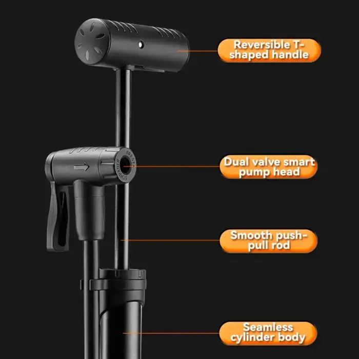 Rockbros 42310006001 bicycle pump with pressure gauge - black Foto 5