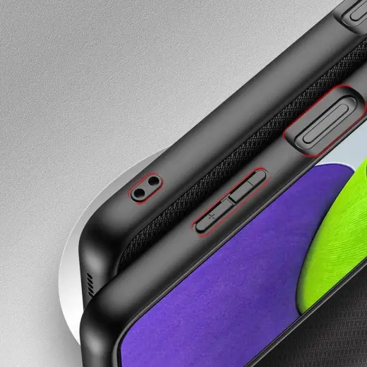 Dux Ducis Fino case covered with nylon material for Samsung Galaxy A22 4G black Photo