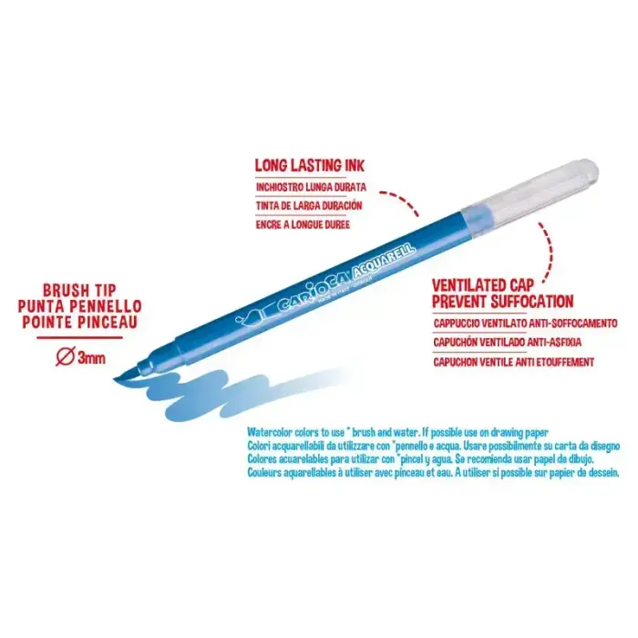 Flomasteri-otas CARIOCA Junior Brush, 12 krāsas Foto 2