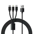 Veger V303 3-in-1 data transfer and charging cable | USB-A to Lightning, USB-C, Micro USB | 12W | 1.2m | black — Photo 1