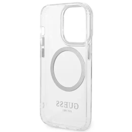 Guess GUHMP14XHTRMS iPhone 14 Pro Max 6,7" srebrny|silver hard case Metal Outline Magsafe Фото num