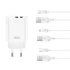 XO wall charger CE34 2x USB 2,4A white + microUSB cable Фото num
