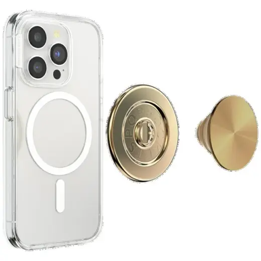 Uchwyt i podstawka do telefonu           Popsockets Round Radial Gold Aluminum MagSafe złoty 807259 Photo