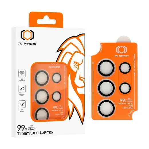 Tel Protect Titanium Lens 99% AR kameras aizsargstikls telefonam Samsung Galaxy S26 Ultra (S948) melns (5 gab.)