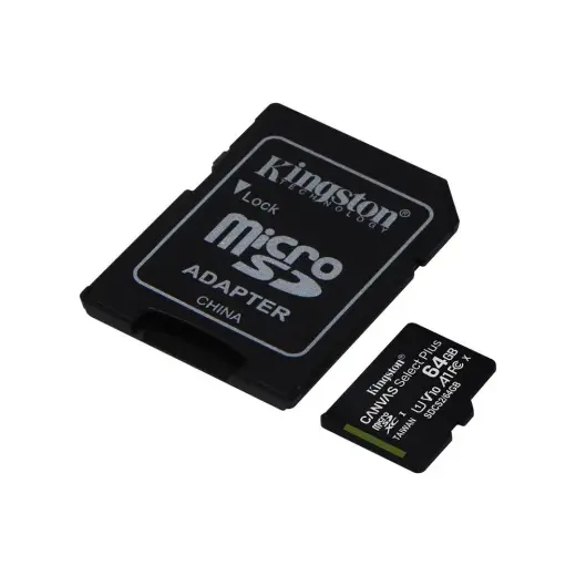 Kingston atmiņas karte 64GB microSDXC Canvas Select Plus cl. 10 UHS-I 100 MB|s + adapteris Foto 3