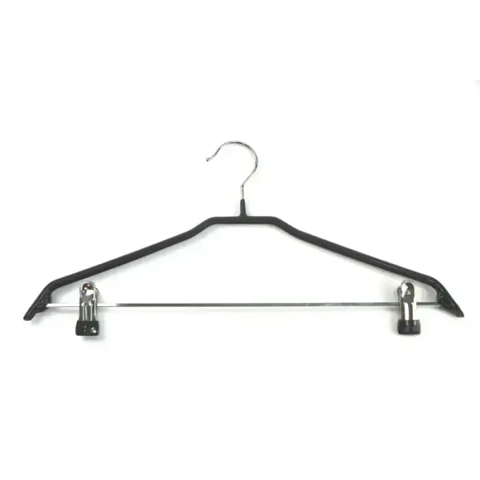 Clothes hangers with clips 2pcs steel/vinyl Non Slip 44cm black