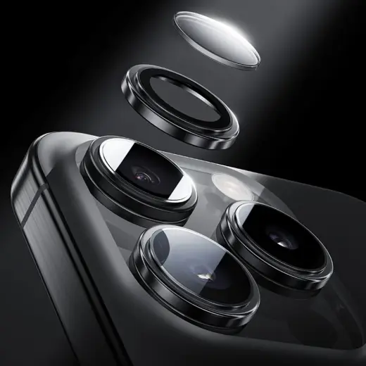 Benks Tempered glass DR Sapphire Lens Protector on camera for Iphone 16|16 Plus (lens 2 pieces) black Foto 2