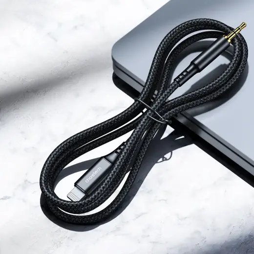 Choetech AUX009 Lighting | mini jack 3.5mm cable 2 m - black Photo