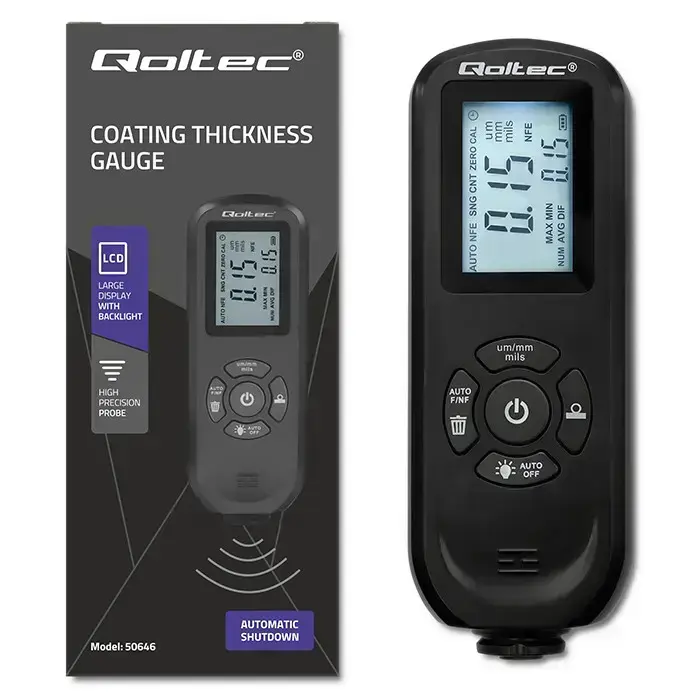 Qoltec Coating thickness gauge with illuminated side LCD | 0 ~ 2000um Foto 8