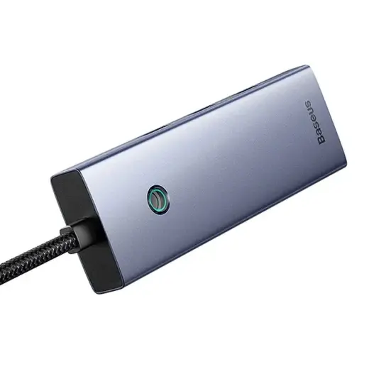 Hub Baseus UltraJoy Series Lite 4-Port (USB to USB 3.0*3+RJ45*1+USB-C 5V) (gray) Foto 5