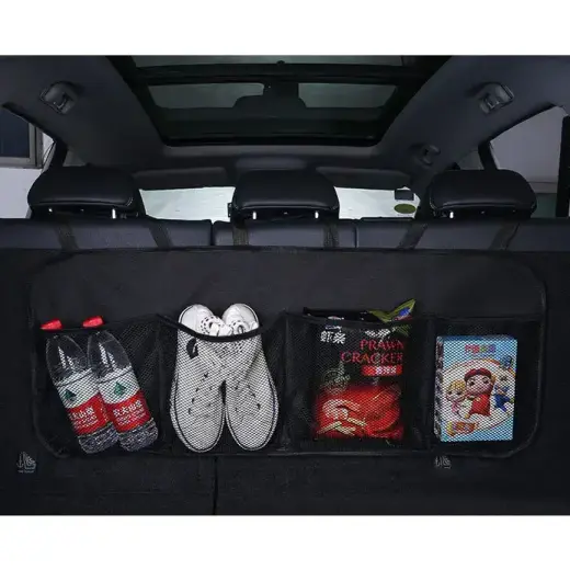 Car organizer for the rear seat backrest for the trunk black Foto 3