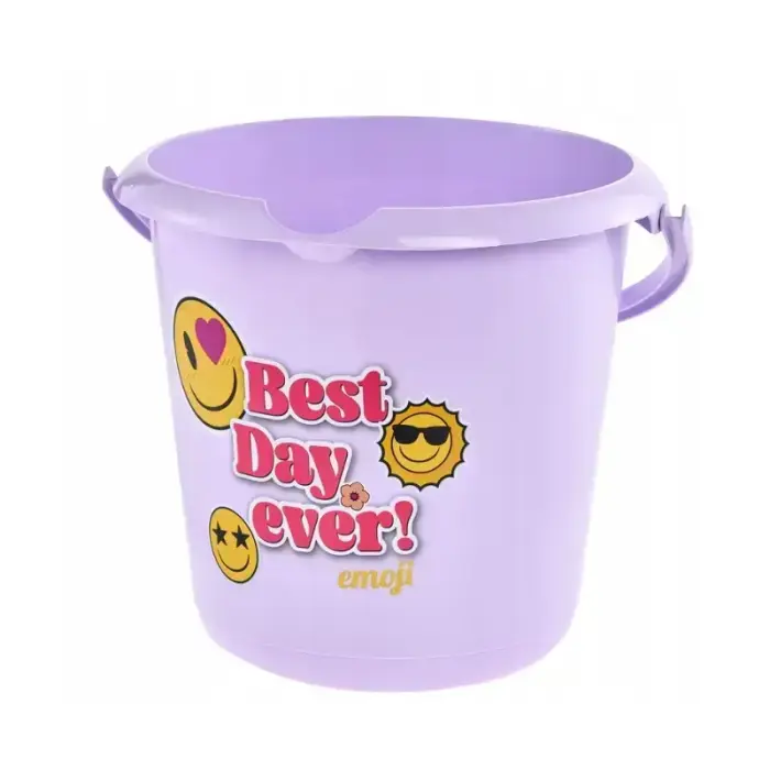 Deco bucket 10L Ilvie "Emoji Best Day" Ø30x28cm purple