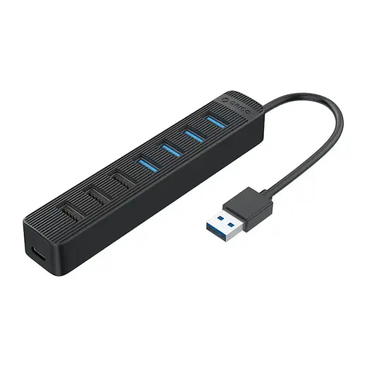 Orico TWU32-4A USB-A 3.0 hub | 4x USB-A 3.0 + 3x USB-A 2.0 + USB-C 5V|3A - black Фото num