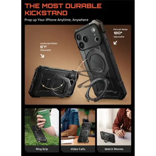 SUPCASE UB GRIP MAG MAGSAFE IPHONE 17 PRO BLACK Photo