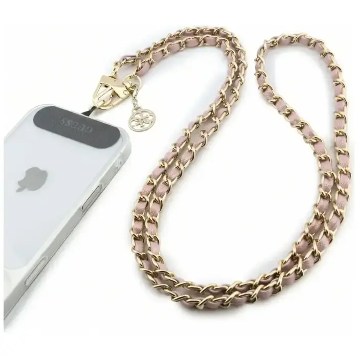 Phone strap Guess Wrist Strap      Saffiano Chain 4G Charm pink
