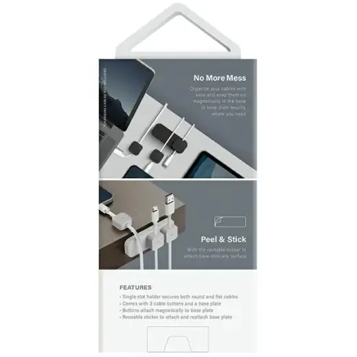 UNIQ Pod Mag magnetyczny organizer do kabli + baza ciemnoszary|charcoal dark grey Photo