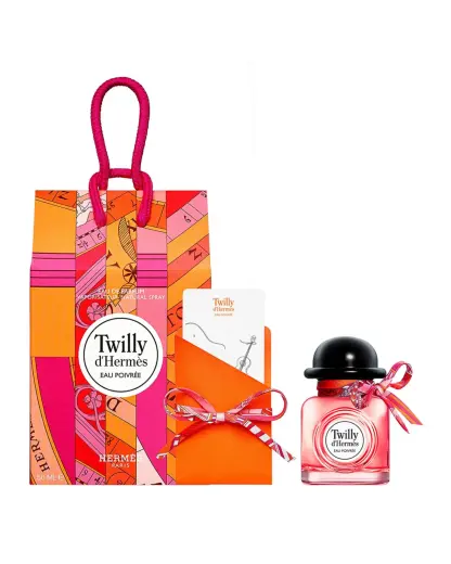 Set Hermes: Twilly d'Hermes Eau Poivree, Eau De Parfum, For Women, 50 ml + Twilly d'Hermes Eau Poivree, Textile Scarf, Mini, For Women