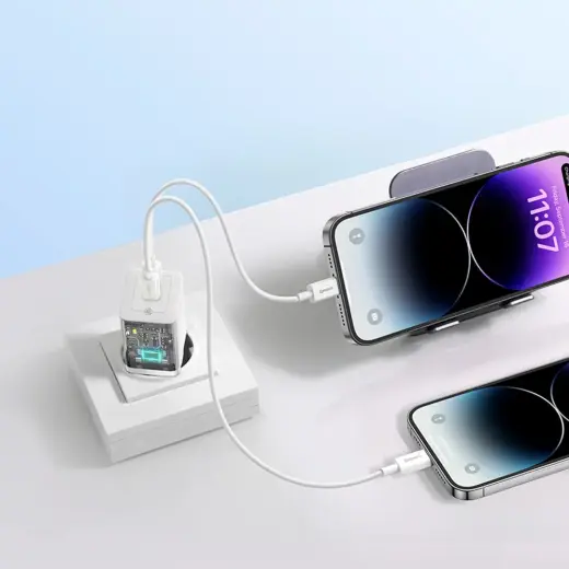 Baseus GaN5 Pro 40W 2xUSB-C Wall Charger - White Foto 10