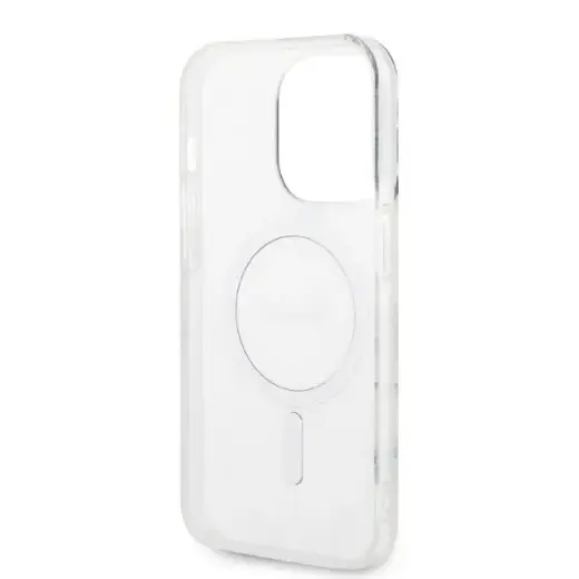 Zestaw Guess GUBPP14LHMEACSH Case+ Charger iPhone 14 Pro 6,1" biały|white hard case Marble MagSafe Фото num