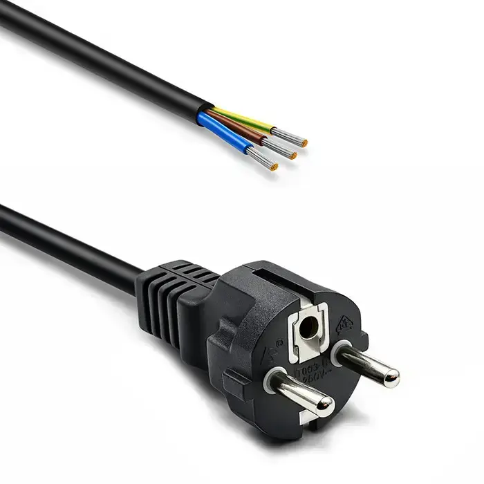 Qoltec SCHUKO CEE 7/7 power cable | copper Cu | stripped and soldered | 3x0.75 mm² | 3m