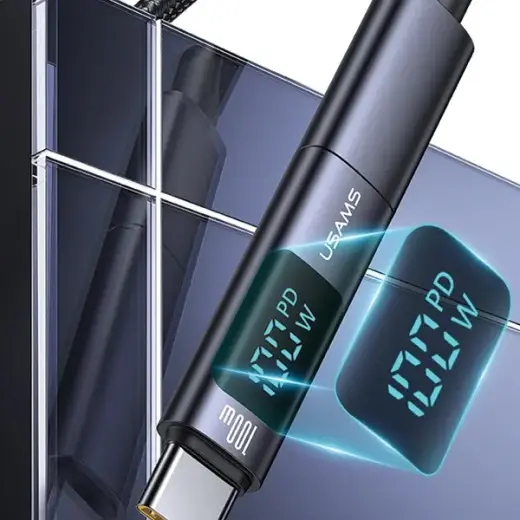 USAMS Adapter AU18 USB-C - USB-C Digital Display 100W stalowy|aluminium SJ682TC01 (US-SJ682) Фото num