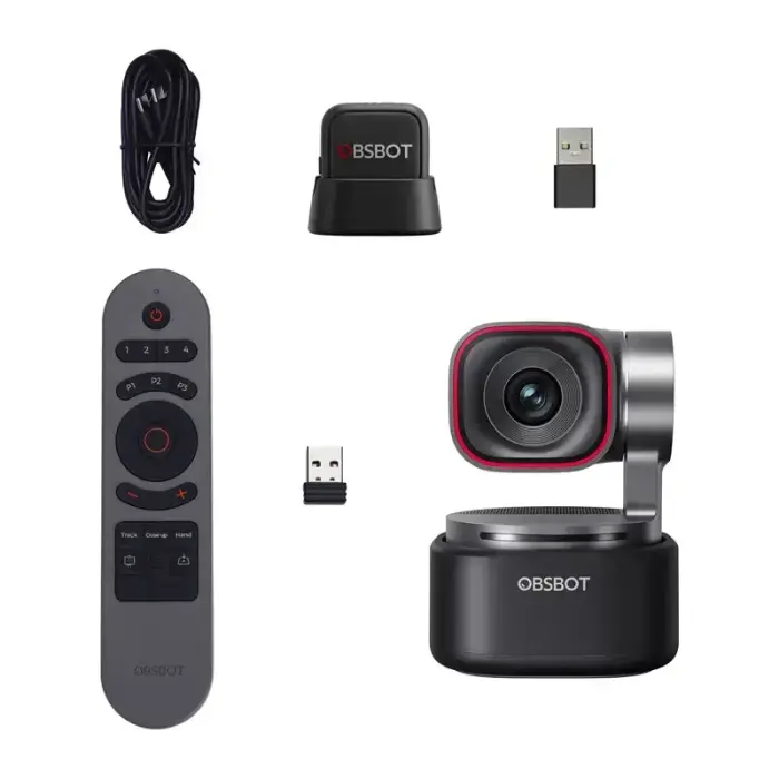 OBSBOT Tiny 3 Lite webcam with remote control and microphone Фото num