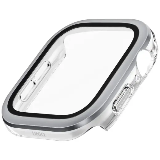 Uniq Voute Tempered Glass Case for Apple Watch 10 42 mm - Silver Фото num