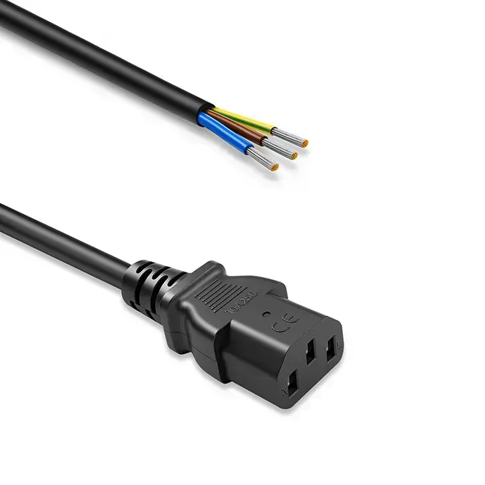 Qoltec IEC C13 Power cable | stripped and soldered | Pure copper Cu | 3x0.75mm² | 1.8m