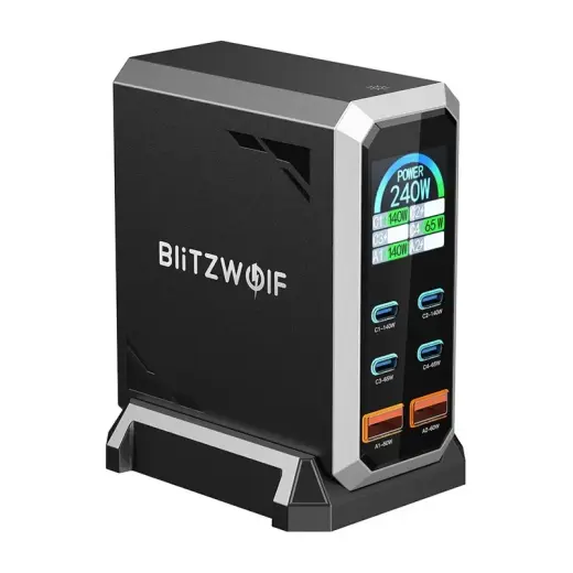 Blitzwolf BW-S31 2xUSB-A, 4xUSB-C, PD, 240W network charger. Foto 2