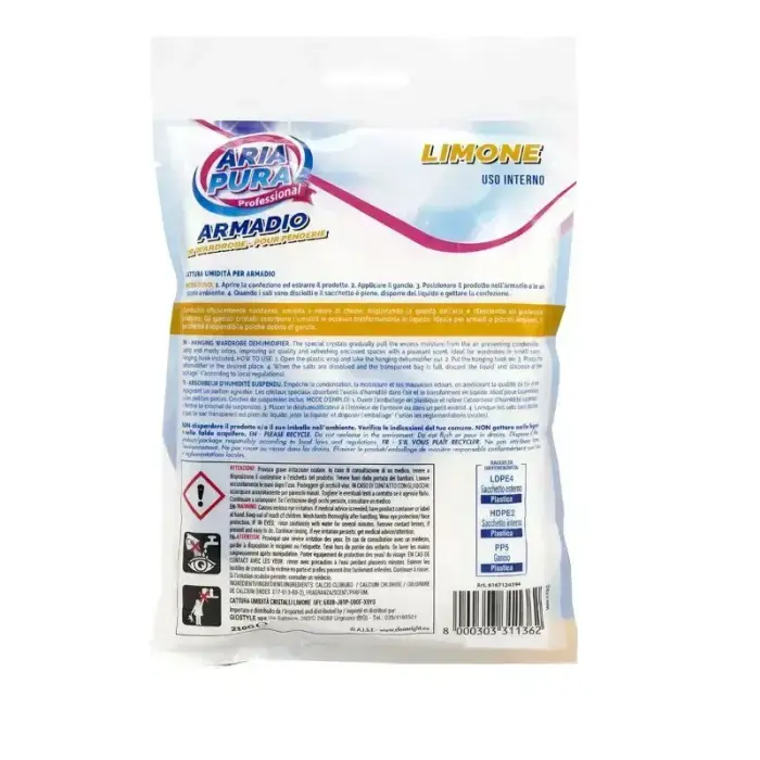 Moisture absorber for wardrobe crystal 210g lemon Photo