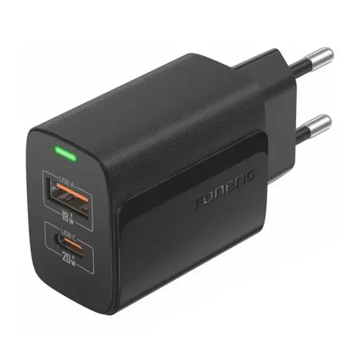 Foneng EU66 tīkla lādētājs | 20W | PD, QC | USB-C | ar USB-C vadu komplektā | melns Foto 3
