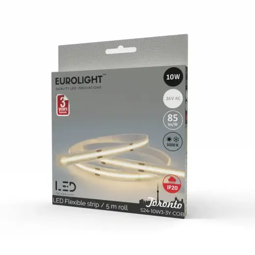 LED juosta Toronto 10W 24V 3000K COB IP20 5m Eurolight Photo