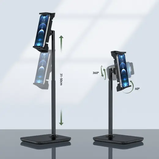 Acefast telescopic phone and tablet holder (135-230mm wide) for the desk 360 ° black (E4 black) Photo