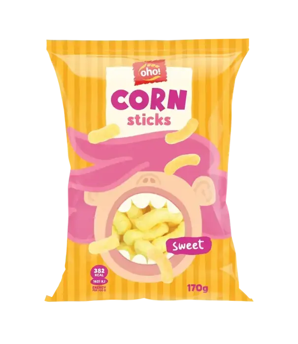 Kukurūzas nūjiņas Oho Ar cukuru 170g