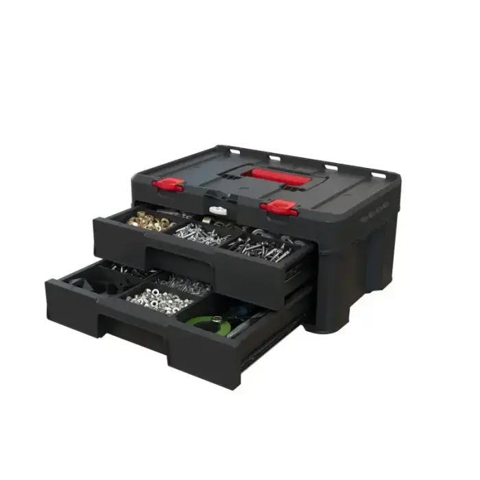 Instrumentu kaste ar 2 atvilktnēm Stack'N'Roll 2 Drawers 48,1x33,2x23,3cm Foto 2