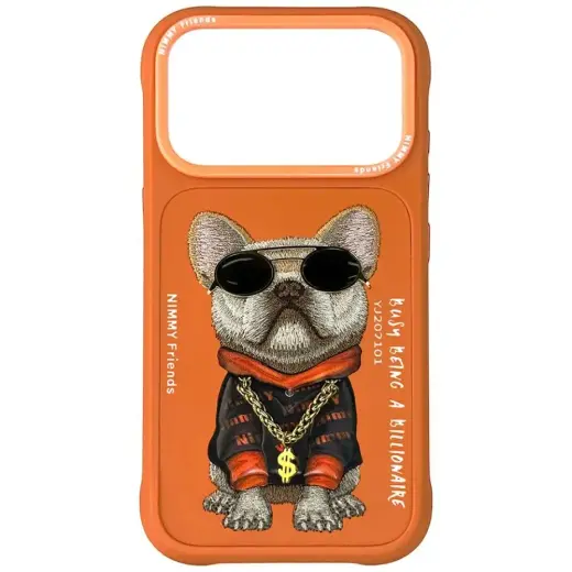 Etui Nimmy Glasses Cool Dog do iPhone 17  Pro pomarańczowy