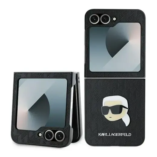 Original Case KARL LAGERFELD Saffiano Monogram KLHCZF6PGKSKIHK for Samsung Galaxy Z Flip 6 black Foto 1