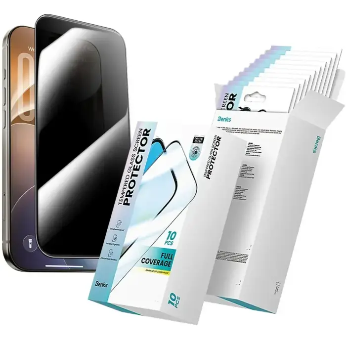 Benks Tempered glass Air Shield Privacy (C.M.LT.AP.00.F070) for Iphone 18 Pro black - 10 pieces