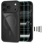Tech-Protect MagOne CC MagSafe Case + Tempered Glass 2-Pack for iPhone 18 Pro / 17 Pro - Clear Black — Foto 1