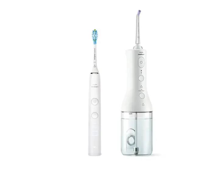 Philips Sonicare Cordless Power Flosser DiamondClean 9000 mutes dobuma irrigators, balts