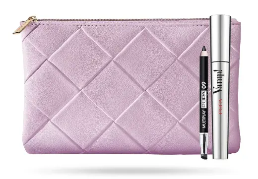 Set Pupa: Vamp!, Paraben-Free, Extra Volume, Mascara, 100, Black, 9 ml + Multiplay, Double-Ended, Eyeshadow & Kajal Eyeliner 2-In-1, 09, Deep Black, 1.2 g