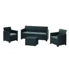 Dārza mēbeļu komplekts Elodie 5 Seater ar galdiņu/uzglabāšanas kasti pelēks Foto 1