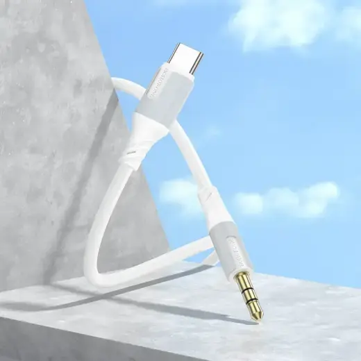 Borofone Cable AUX BL19 Creator - jack 3,5mm to Type C - 1 metre white Foto 3