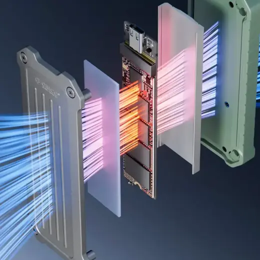 Wzmocniona kieszeń dyskowa Orico OTPX-G2 M.2 NVMe/SATA SSD USB-C 3.2 taktyczna - szaro-zielona Foto 7