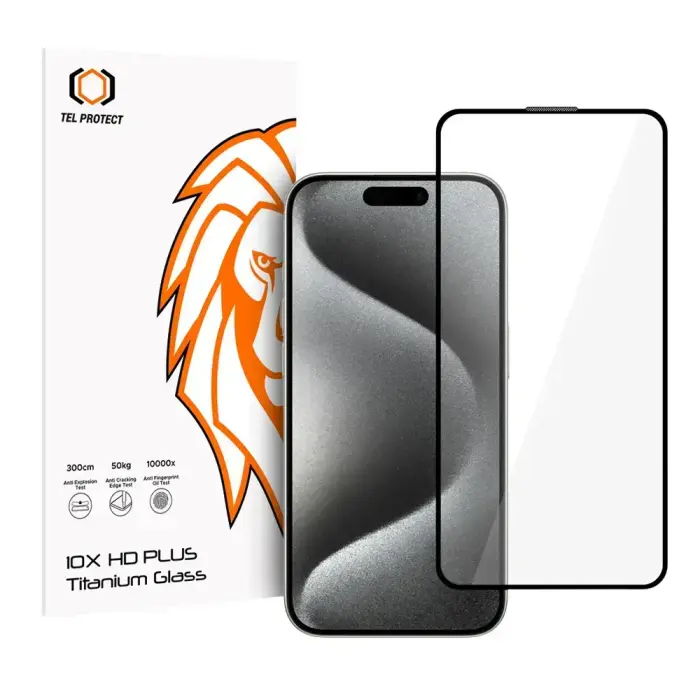 Tel Protect 10X HD Plus Titanium aizsargstikls telefona ekrānam iPhone 15 Pro Max
