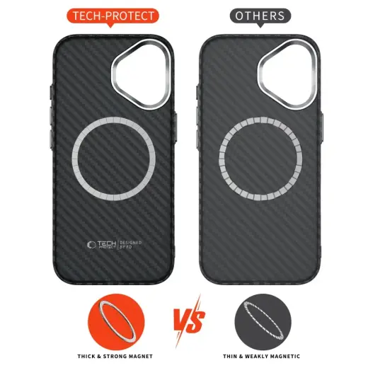 TECH-PROTECT ION CARBON MAGSAFE IPHONE 17 BLACK|SILVER Foto 5